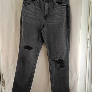 YMI Charcoal Distressed Straight Leg Jeans